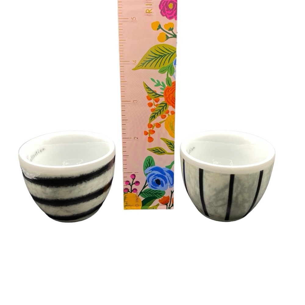 Collection Black & White Ceramic Espresso Cup and Saucer Set - Picture 9 of 12